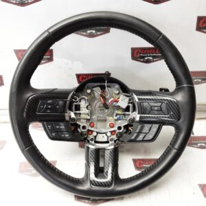 2015-2019 Ford Mustang GT OEM Steering Wheel Assembly Auto Black Leather w/ Controls JR33-C699D90-BB (Missing Paddle)