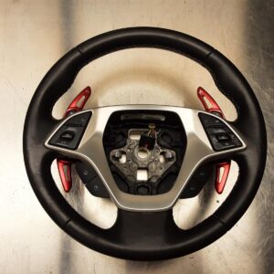 2014-2015 C7 Chevrolet Corvette Manual OEM Steering Wheel Black w/ Gray Thread w/o Suede 23167317 84805025