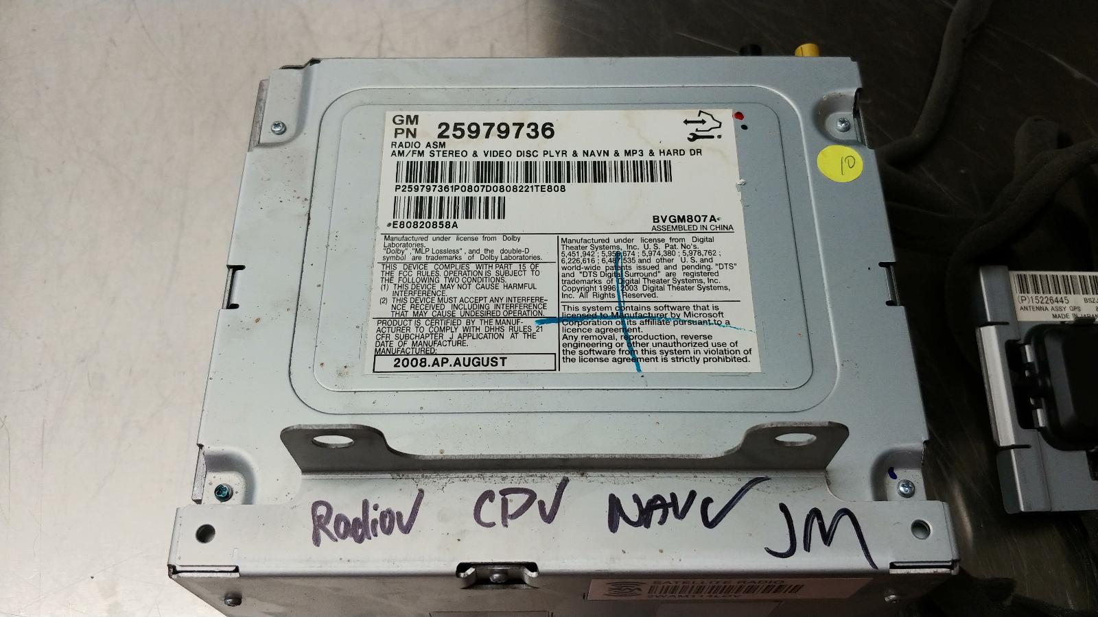 2008-2014 Cadillac CTS CTS-V OEM Radio Receiver Unit 25979736 4 2008-2014 Cadillac CTS CTS-V OEM Radio Receiver Unit 25979736 - Image 4