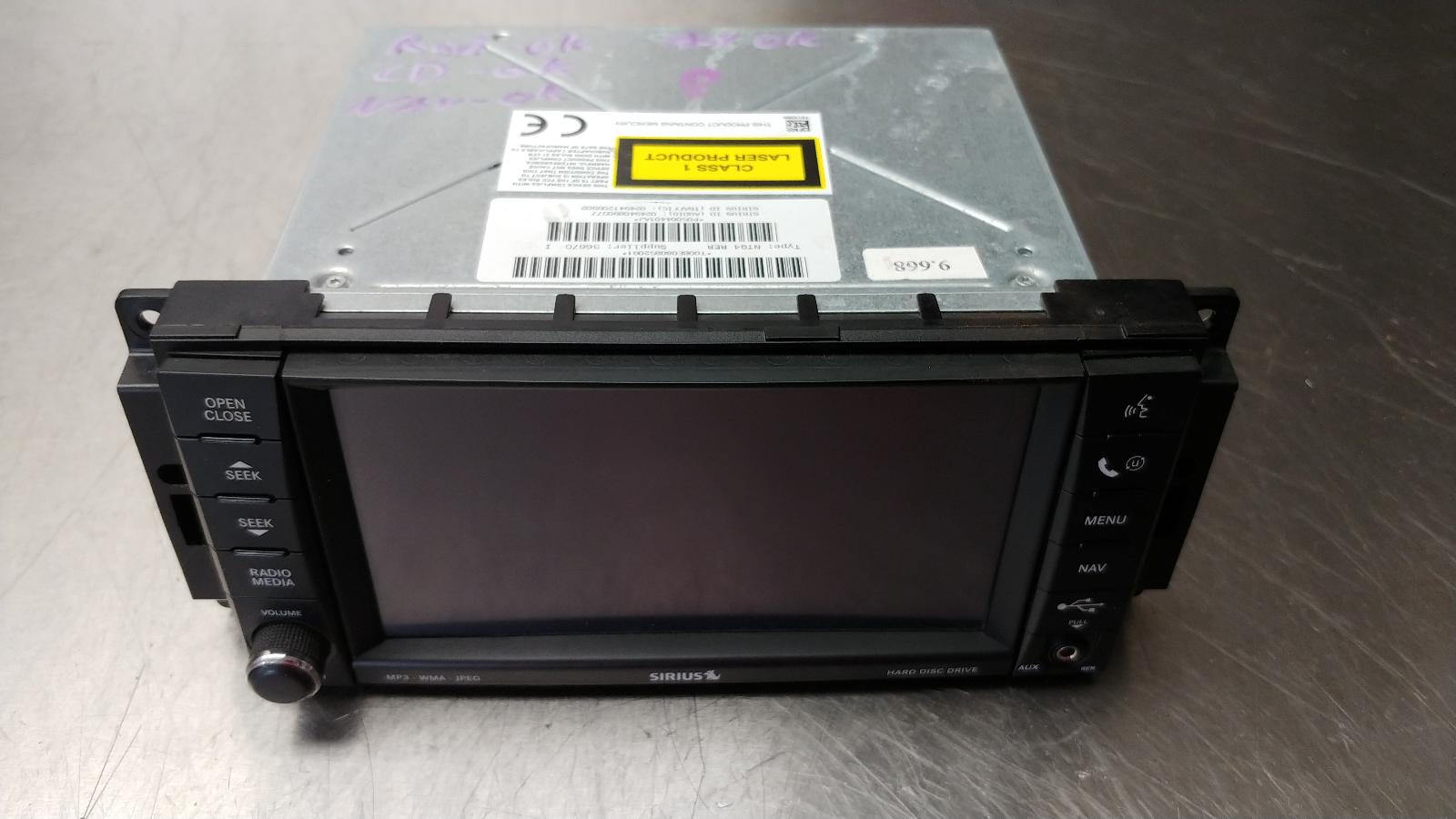 2008-2010 Dodge Challenger Charger Chrysler 300 OEM AM/FM/DVD/HDD/Nav/Sdars Radio Unit 05064401AJ 2 2008-2010 Dodge Challenger Charger Chrysler 300 OEM AM/FM/DVD/HDD/Nav/Sdars Radio Unit 05064401AJ - Image 2