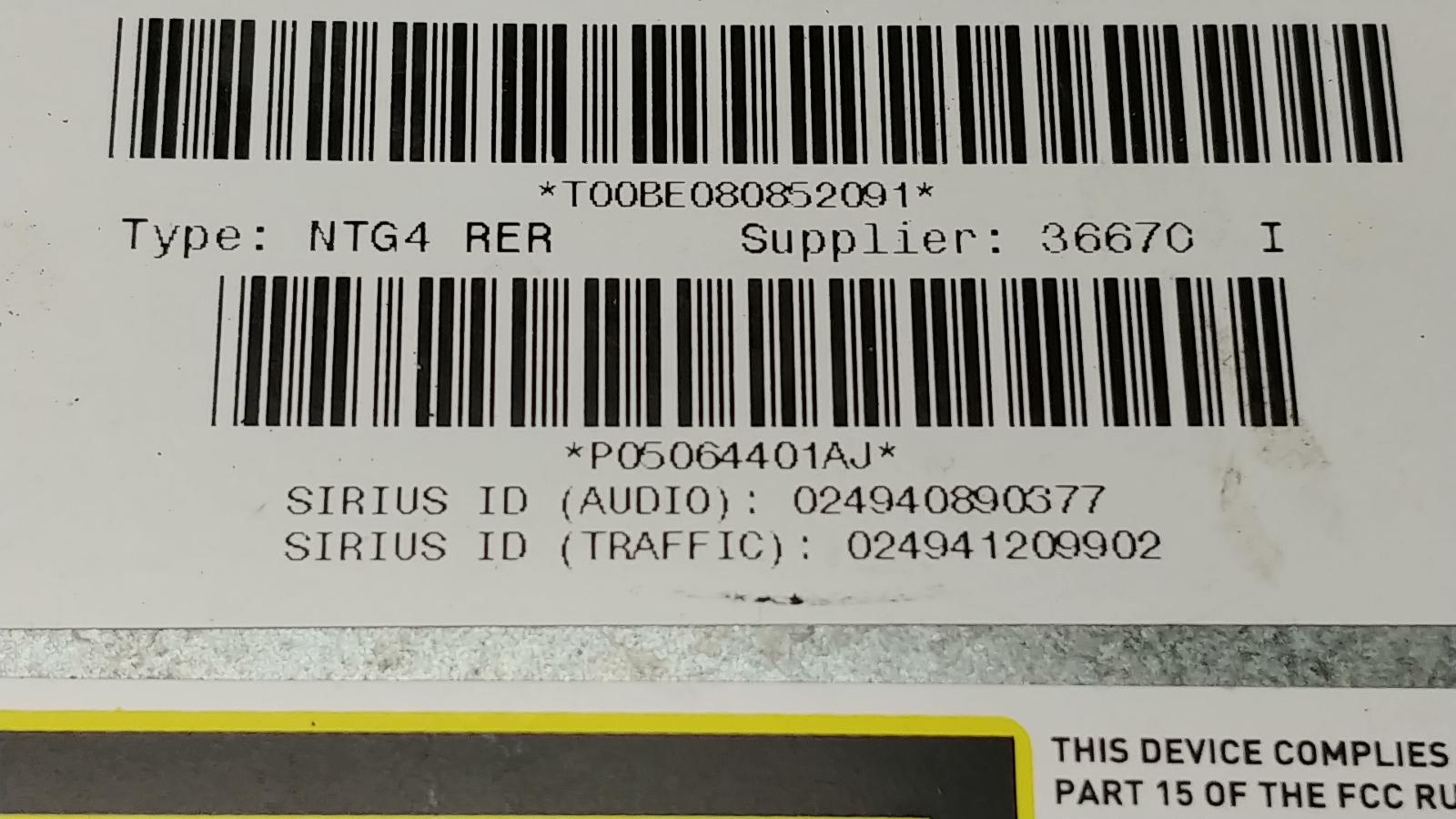 2008-2010 Dodge Challenger Charger Chrysler 300 OEM AM/FM/DVD/HDD/Nav/Sdars Radio Unit 05064401AJ 5 2008-2010 Dodge Challenger Charger Chrysler 300 OEM AM/FM/DVD/HDD/Nav/Sdars Radio Unit 05064401AJ - Image 5