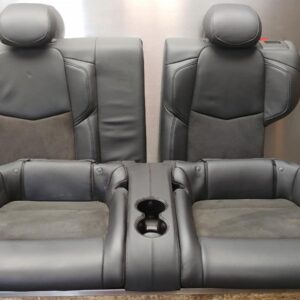 2015-2019 Cadillac ATS-V Coupe OEM Rear Upper & Lower Seats Black Leather Suede (No Bolsters)