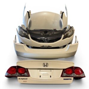 JDM Honda Civic Hybrid FD3 Front & Rear Conversion White Hood Fenders Headlights Bumpers Taillights JDM LDA-MF5 #3